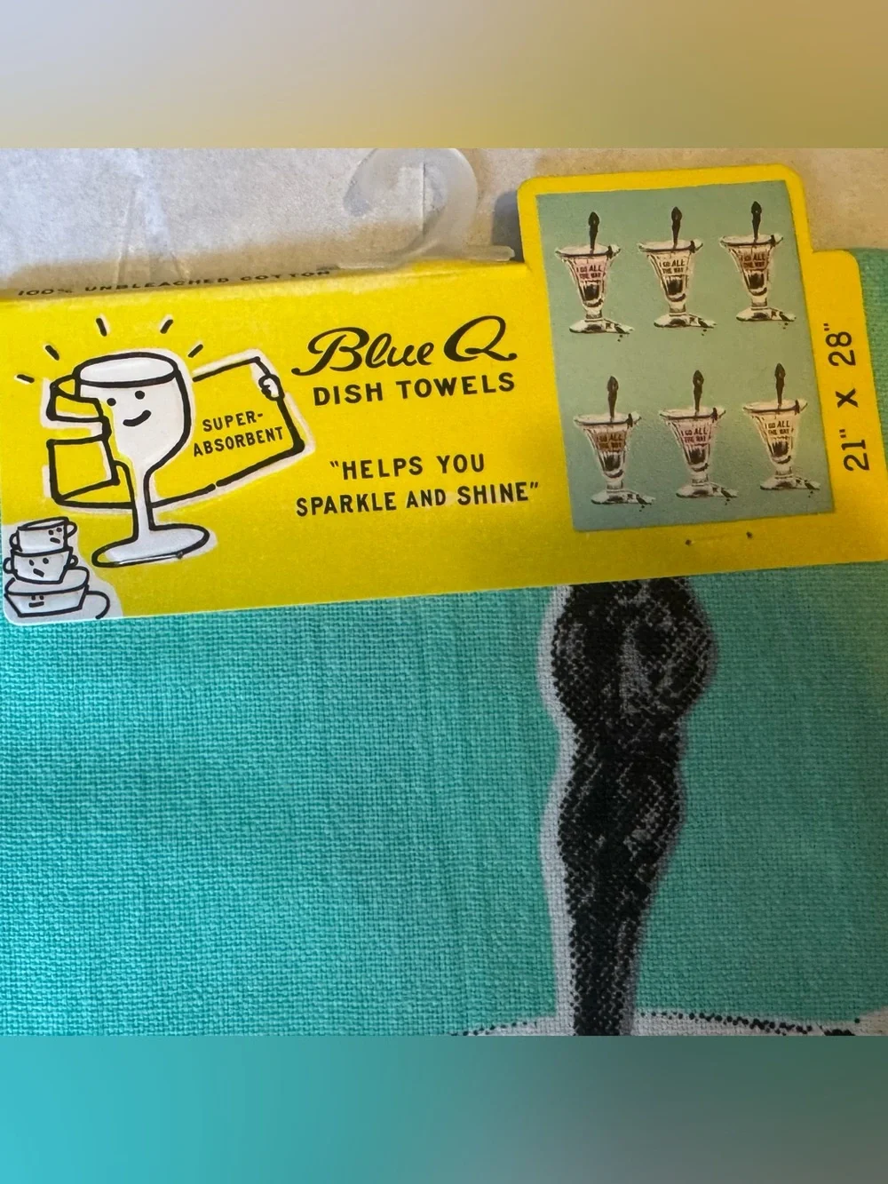 2 NWT Blue Q Dish Towels Fun Funny Cute